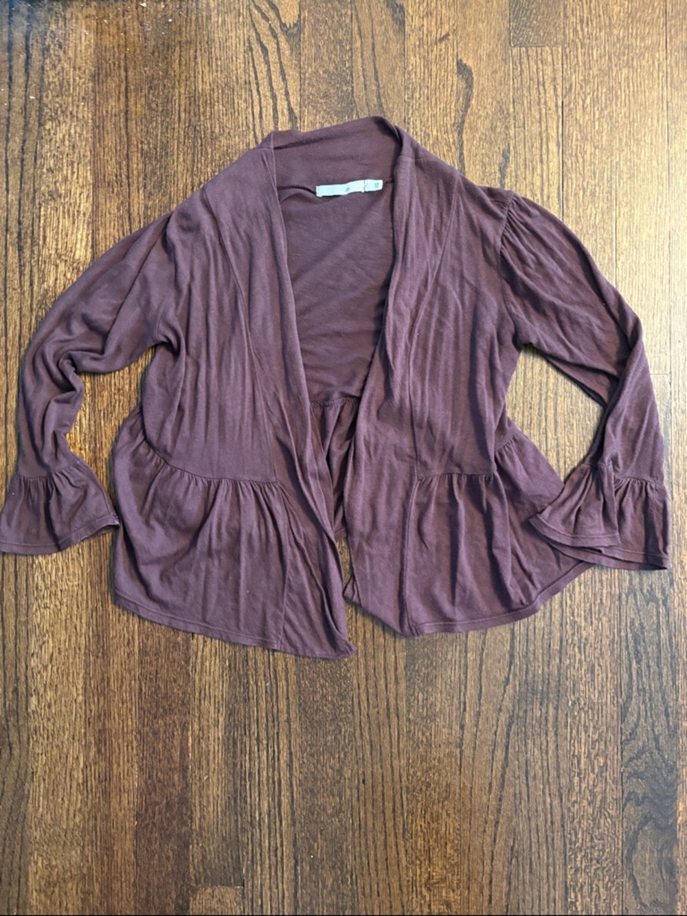 Women’s Cropped Drape Open Cardigan in Brown